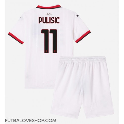 Dres AC Milan Christian Pulisic #11 Preč pre deti 2024-25 Krátky Rukáv (+ trenírky)